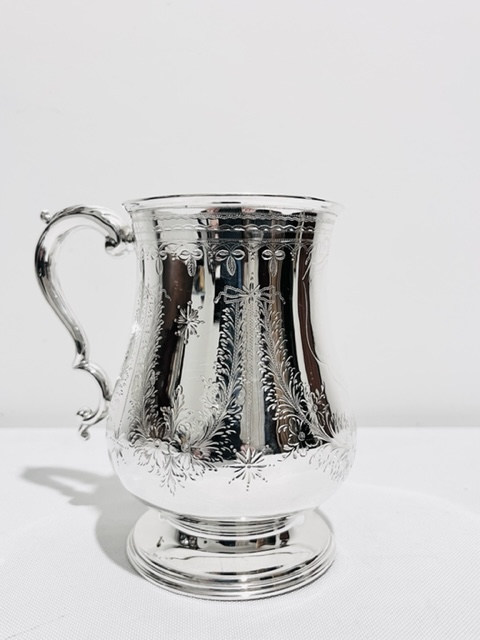 Antique Silver Plated Pint Tankard of Traditional Form