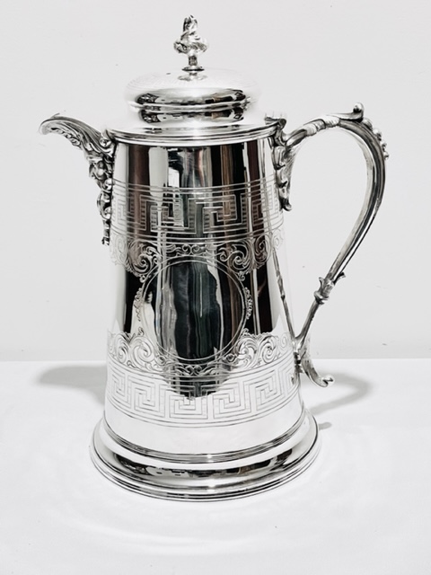 Large Antique Silver Plated Lidded Tankard or Flagon