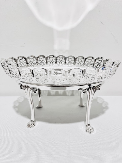 Vintage Silver Plated Comport with Removable Oval Dish
