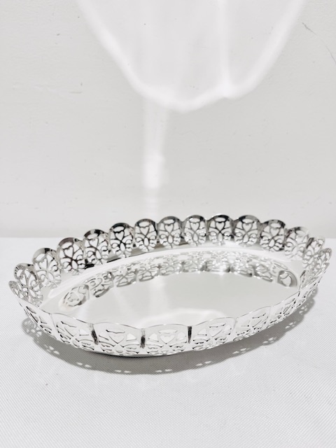 Vintage Silver Plated Comport with Removable Oval Dish