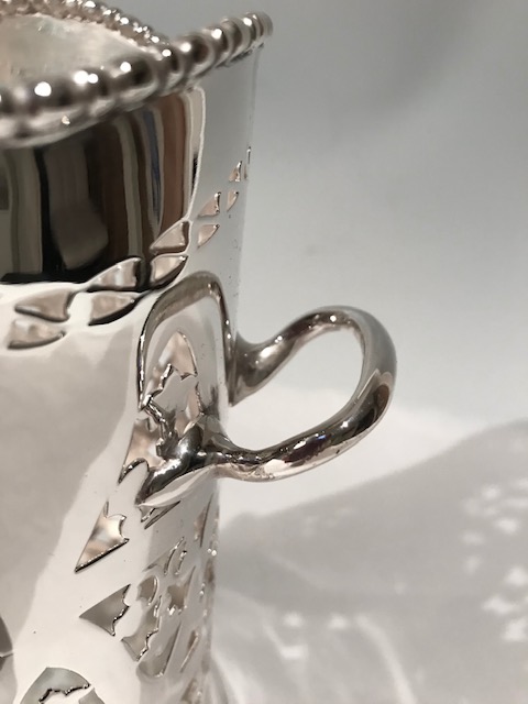 Silver Plated Wine Bottle Holder with Pierced Body