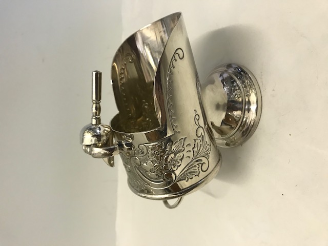 Antique Silver Plated Helmet Shaped Sugar Scuttle