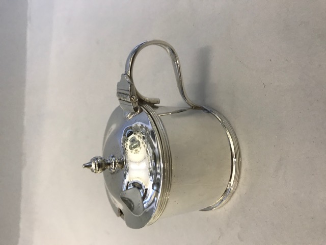 Walker & Hall Antique Silver Plated Dome Lid Mustard Pot 