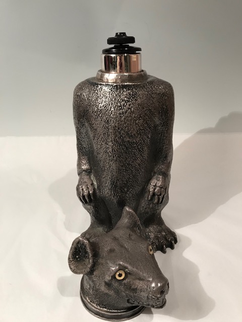 French Electrotype Novelty Bear Shaped Thermos Flask