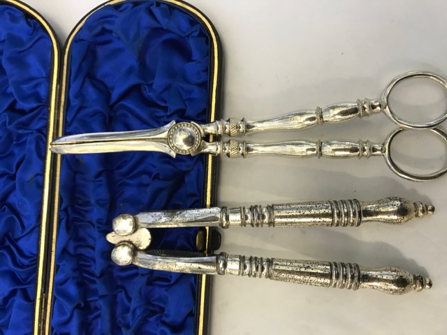 Antique Silver Plated Boxed Fruit and Nut Set