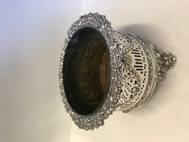 Elaborately Mounted Antique Silver Plated Magnum Champagne Coaster