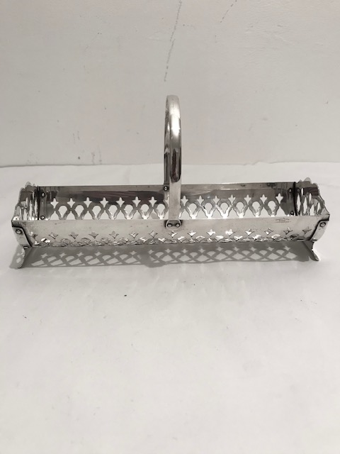 Traditional Vintage Silver Plated Pierced Cracker Basket Tray