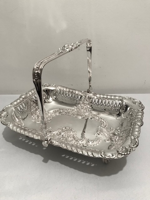 Victorian Silver Plated John Round & Son Cake Flowers or Fruit Basket