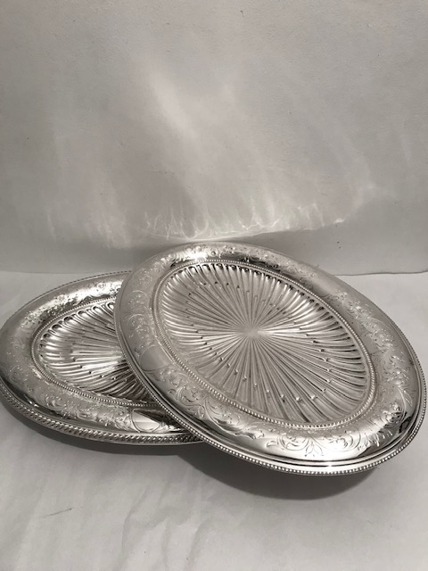 Pair of Elkington Antique Silver Plated Oval Fruit or Bread Dishes