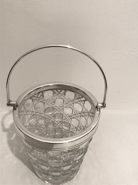Vintage Silver Plated and Glass Ice Pail Bucket