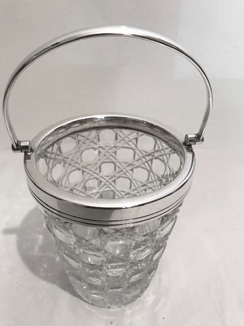 Vintage Silver Plated and Glass Ice Pail Bucket