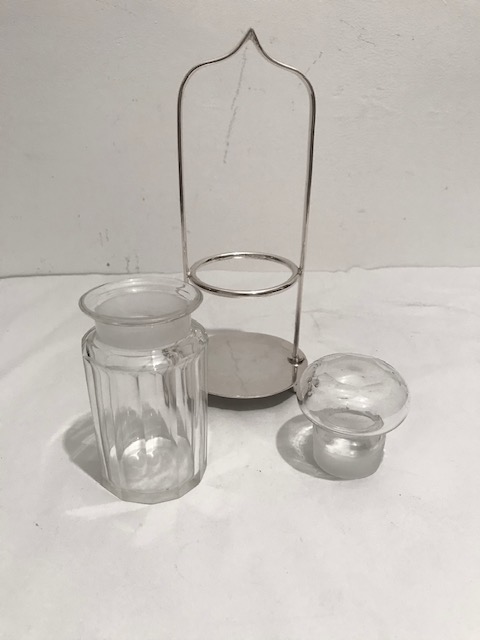 Vintage Silver Plated Pickle Stand with Glass Pickle Jar