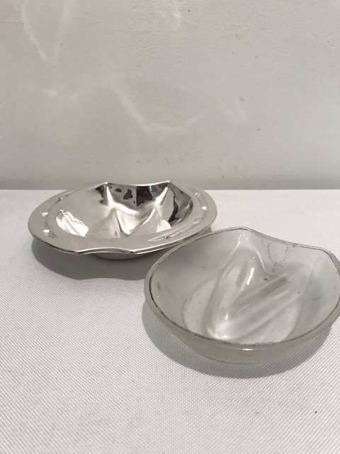 Novelty Antique Silver Plated Horseshoe Shape Butter Dish