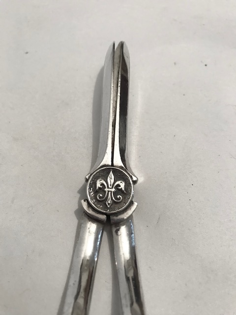 Antique Silver Plated Grapes Shears with Boy Scouts Emblem
