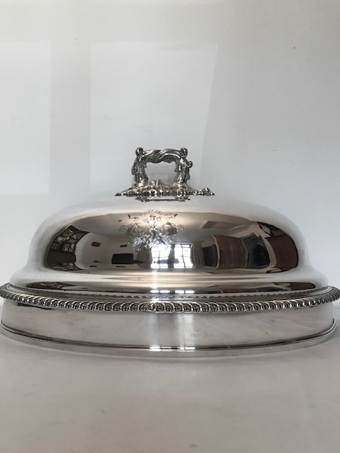 Old Sheffield Plate Meat Cover Converted to a Wall Light or Planter