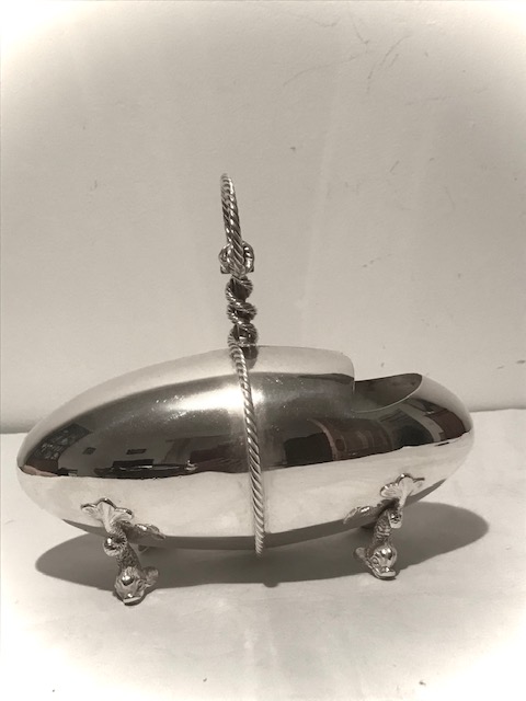 Antique Silver Plated Spoon Warmer in the Shape of a Submarine