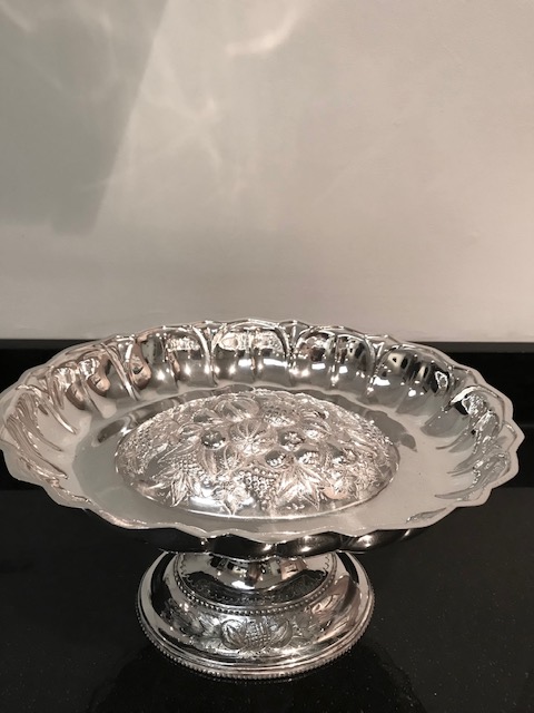 Oval Victorian Silver Plated Fruit Comport Dish