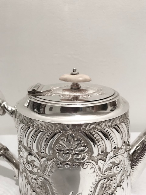 Victorian Can Shaped Silver Plated Teapot