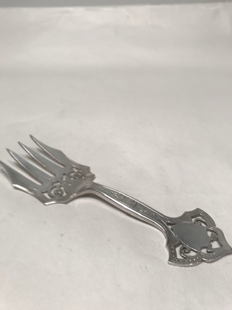 Handsome Antique Silver Plated Bread Serving Fork