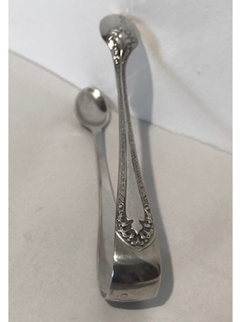 Pretty Pair of Henry Atkin Antique Solid Silver Sugar Tongs