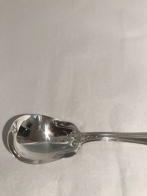 Jam Preserve Spoon with Spade Shaped Bowl Embossed with Swirls