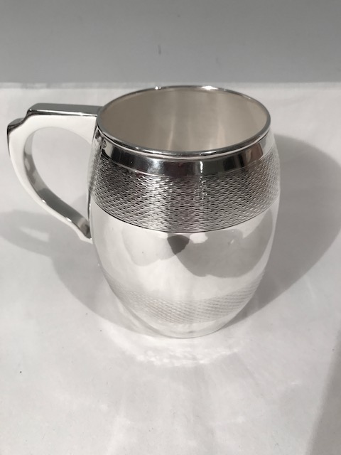 Antique Silver Plated Barrel Shaped Pint Tankard