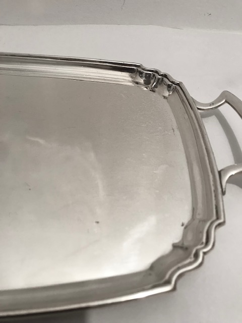 Antique Silver Plated Long and Narrow Bar Sandwich Tray