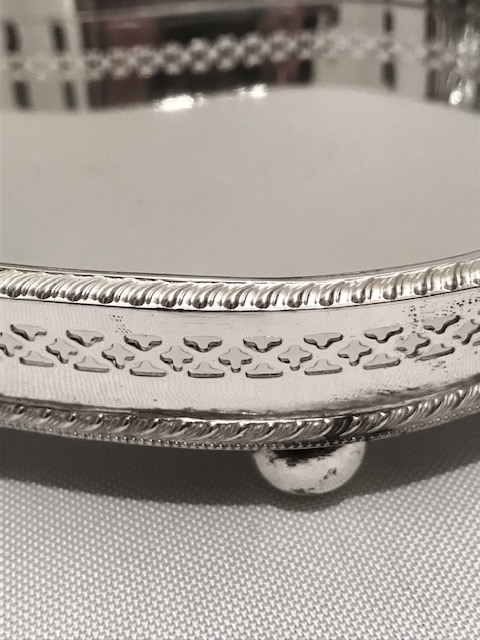 Antique Silver Plated Finely Pierced Gallery Tray