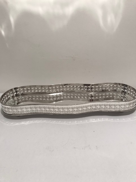 Vintage Silver Plated Shaped Oblong Gallery Tray