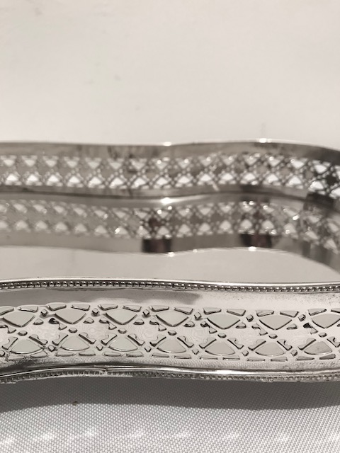 Vintage Silver Plated Shaped Oblong Gallery Tray
