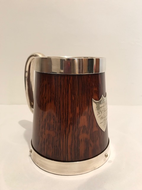Victorian Silver Plated and Wood One Pint Tankard