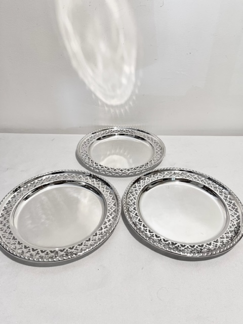 Vintage Three Tier Silver Plated Cake Stand with Original Plates