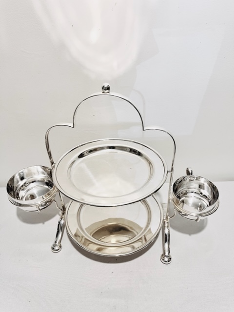 Unusual Vintage Silver Plated Cake Stand