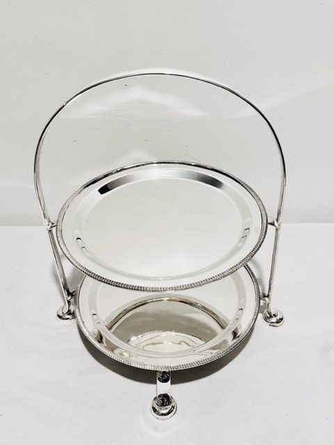 Stylish Two Tier Vintage Silver Plated Cake Stand