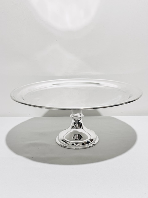 Vintage Silver Plated Cake Comport Stand Of Simple Plain Design