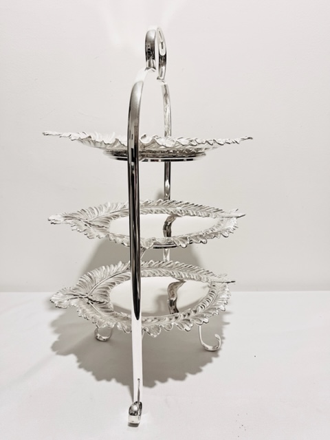 Unusual Walker & Hall Antique Silver Plated Cake Stand