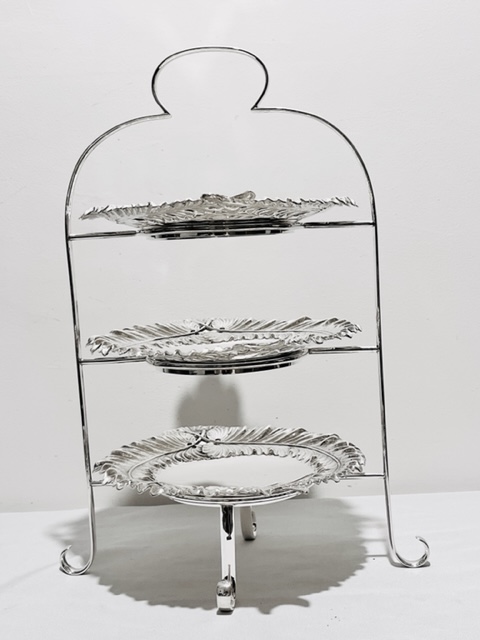 Unusual Walker & Hall Antique Silver Plated Cake Stand