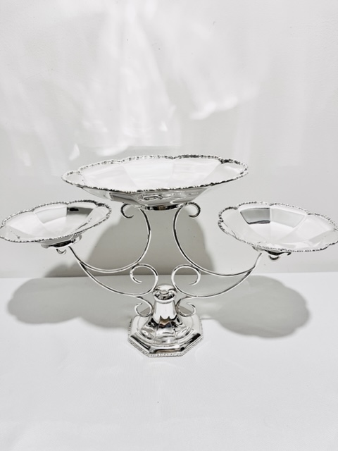 Antique Silver Plated Epergne with Plates