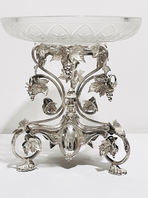 Smart Antique Silver Plated and Glass Centerpiece