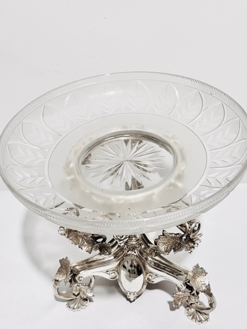 Smart Antique Silver Plated and Glass Centerpiece