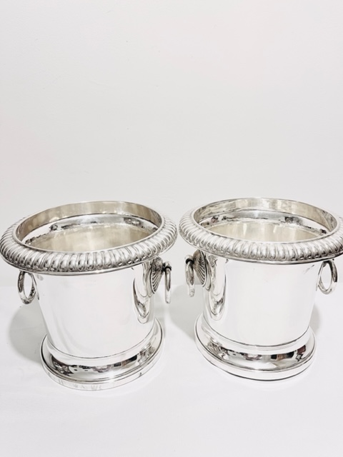 Pair of Antique Silver Plated Wine Coolers or Planters (c.1880)