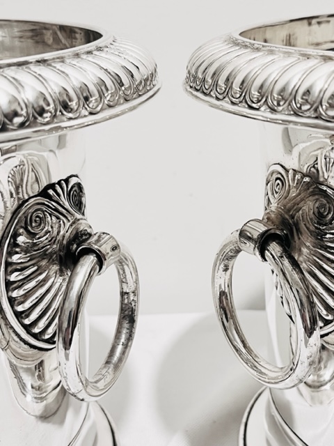 Pair of Antique Silver Plated Wine Coolers or Planters