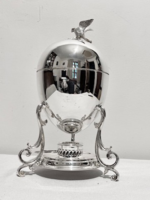 Antique Silver Plated Egg Boiler or Coddler with Egg Shaped Body (c.1880)