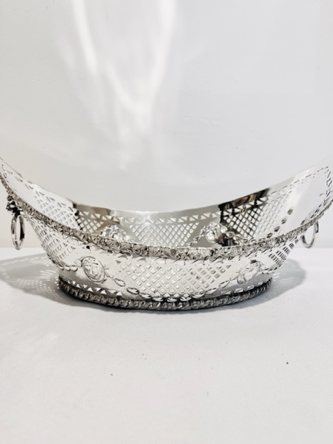Boat Shaped Antique Silver Plated Bread Roll Dish
