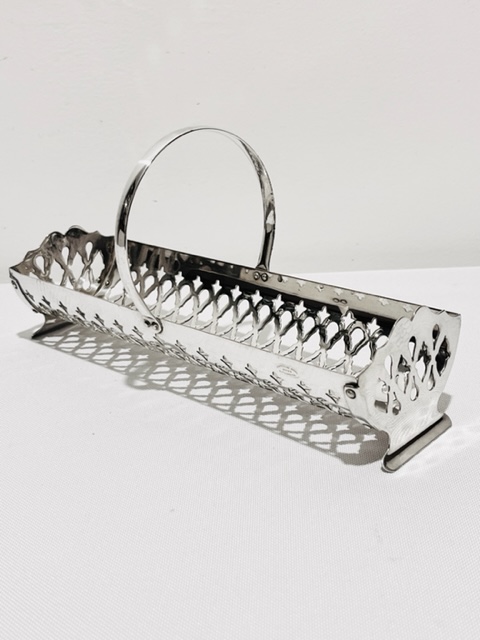 Vintage Silver Plated Cracker or Macaroons Tray with Looped Handle (c.1940)