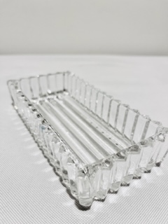 Antique Silver Plated Tray with Glass Inserts For Hors d’Oeuvres