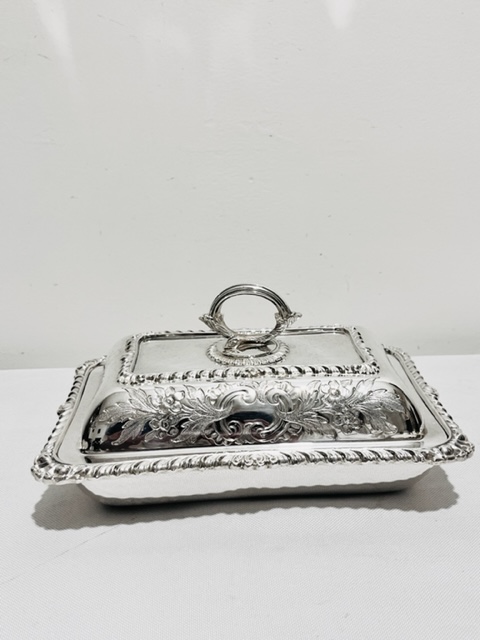 Vintage Silver Plated Entree Dish and Lid of Small Size