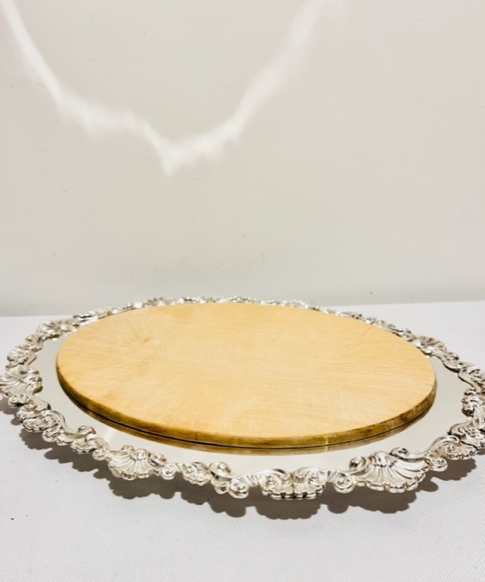 Antique Silver Plated Oval Bread and Cheese Board (c.1800)