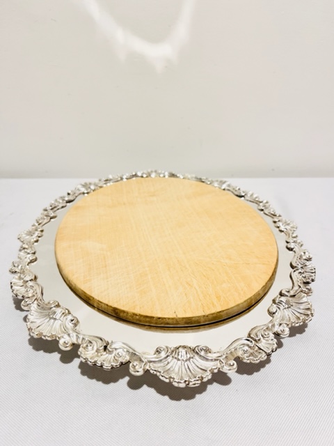 Antique Silver Plated Oval Bread and Cheese Board