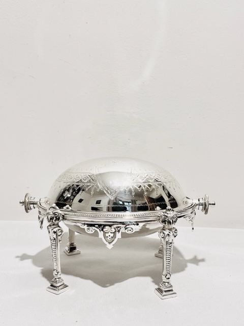 Oval Victorian Silver Plated Butter Dish with Roll Over Lid (c.1880)